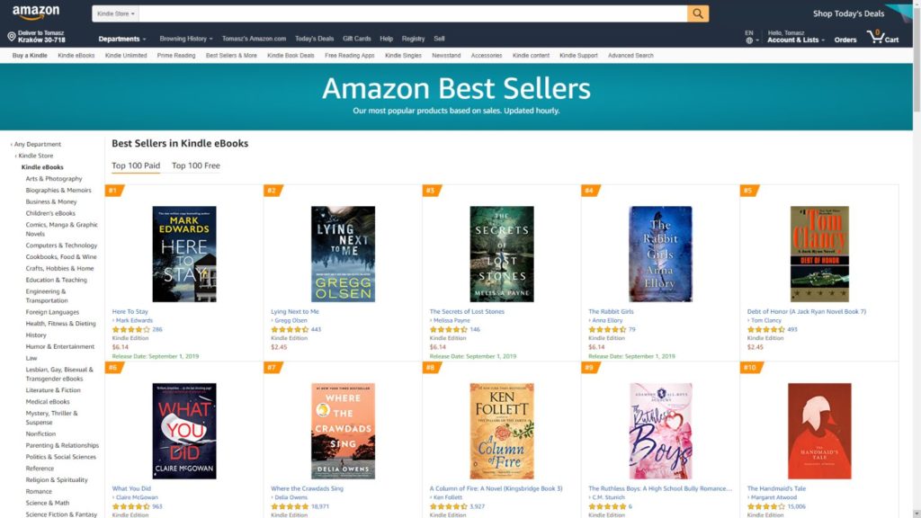 Publikowanie produktów na Amazonie w postaci książek przez KDP to prawie 100% dochód pasywny