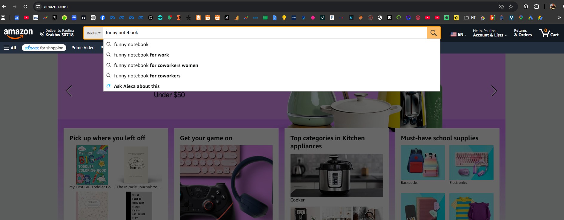 Amazon - podpowiedzi od wyszukiwarki